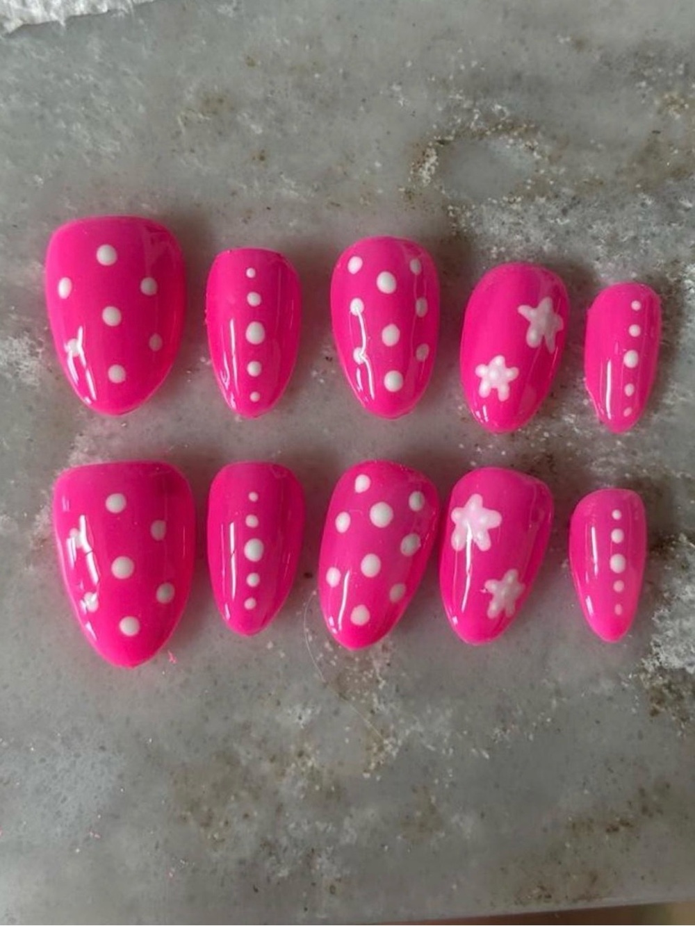 Handmade Hot Pink Press-On Nails
